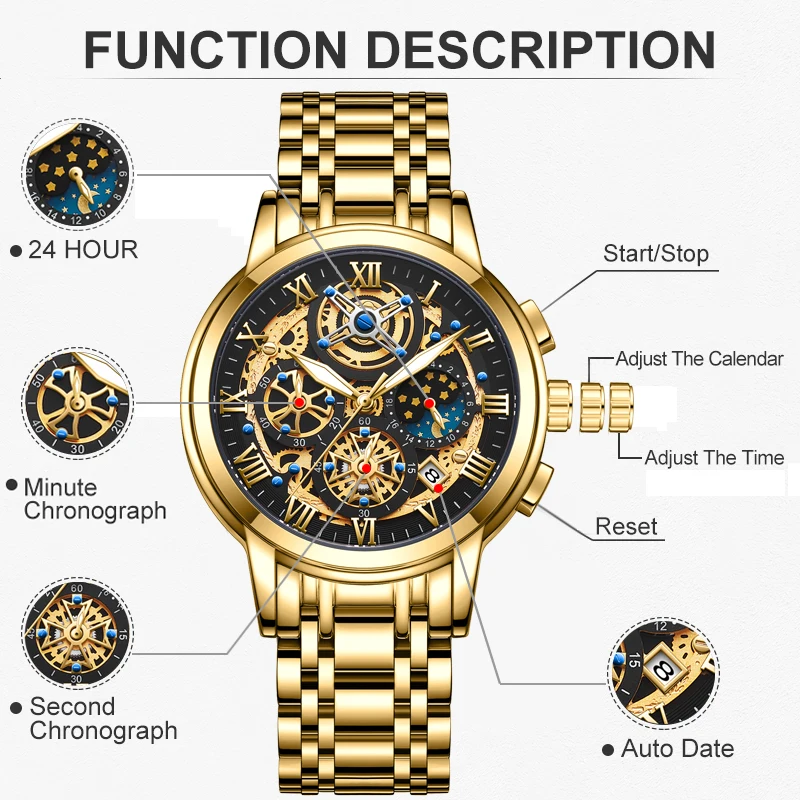 LIGE 2024 New Fashion Gold Women Watch Top Brand Luxury Waterproof Watches for Women Sport Quartz Chronograph Relogio Feminino