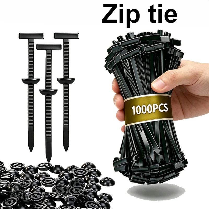 1-1000PCS Self-Locking Nylon Cable Tie Buckle Heavy Duty Zip Ties Holder with Pin Fasteners Car Body UV Resistant Zipties