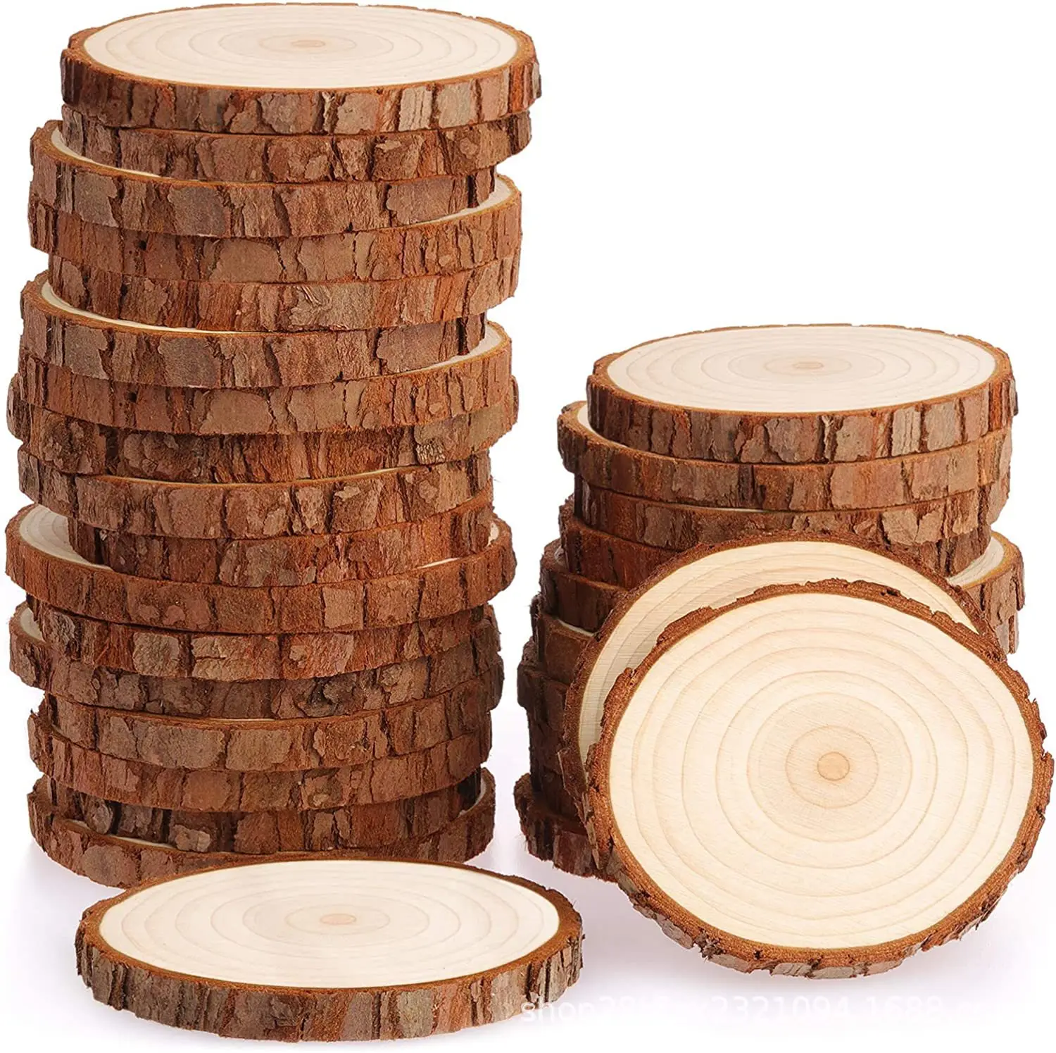 Log chips diy pine wood chips kindergarten handmade round wood decorative background wall laser engraving year round wood