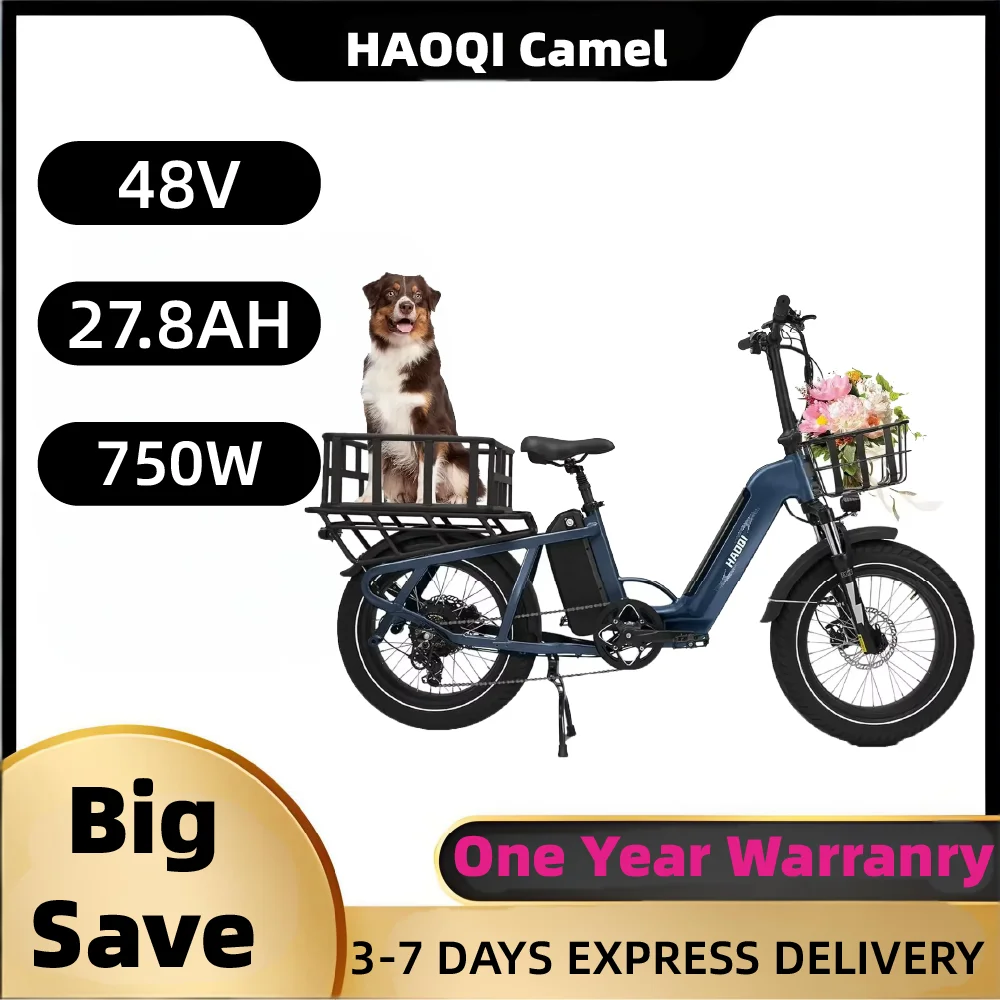 

HAOQI Camel adult E-bike 750W 48V 27.8AH commute Electric Bike,20 Fat Tire city ebike，electric bicycle