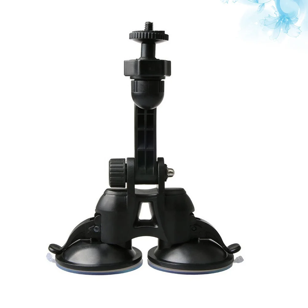 

Double Suction Mount Bracket Black 180-Degree Adjustable Car Driving Recorder Holder For Action Camera Universal
