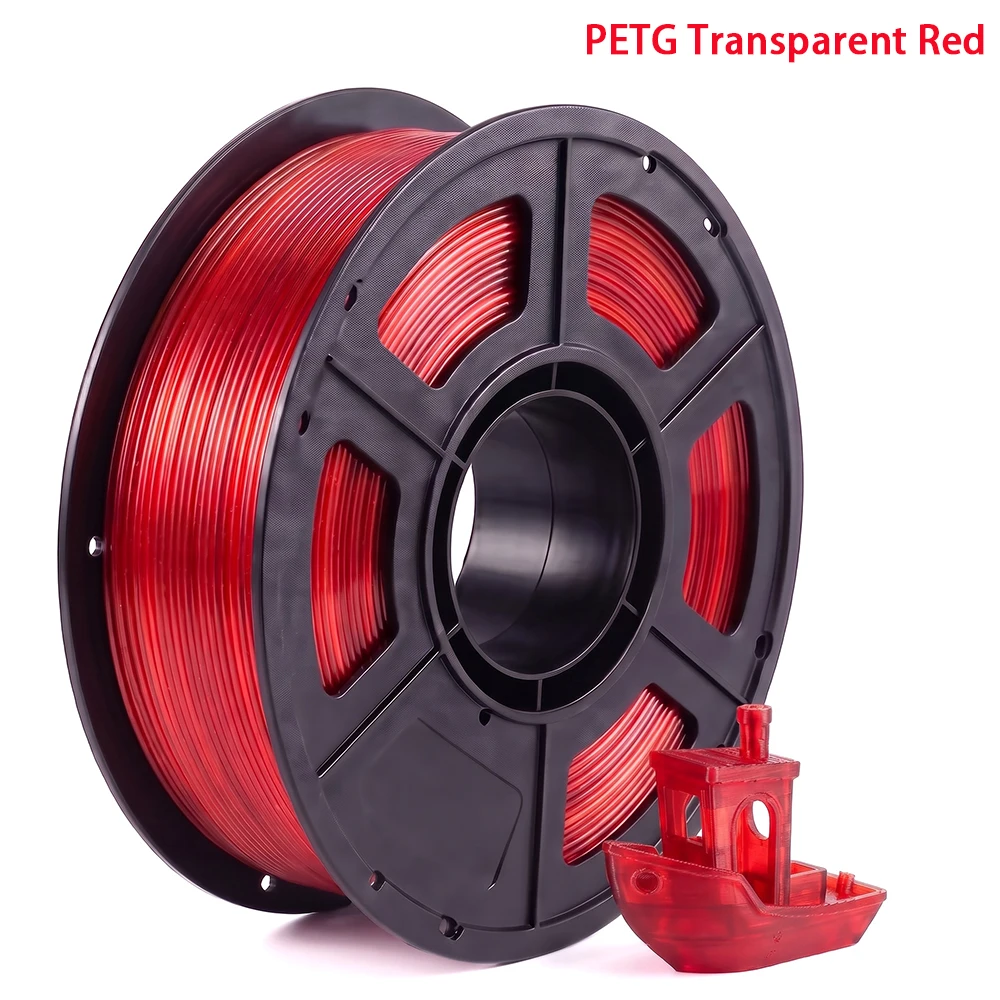 PETG Transparent Red 3D Printer Filament 200g 500g 3D Printing Filament Petg Red 1.75mm Vacuum Packaging
