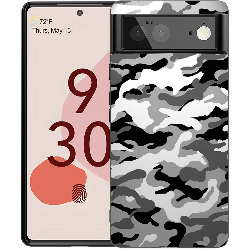 Camouflage Camo Phone Case Cover for Google Pixel 8 7 6 7A 6A Pro 5G Shockproof Silicone Soft 9 Pro XL 8 Pro 5G Shell Coque Bags