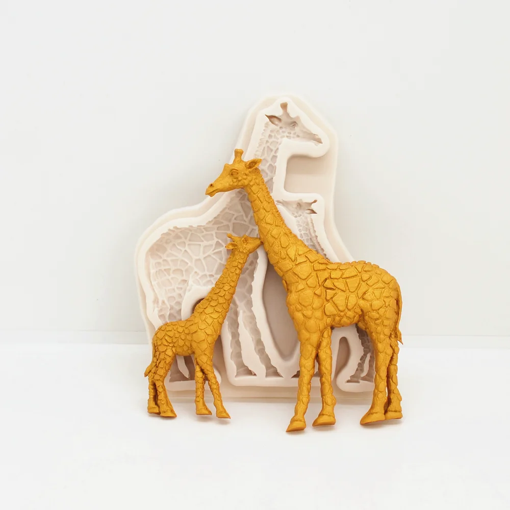 Silicone Mold Cute Giraffe Resin Kitchen Baking Tools For DIY Cake Fondant Moulds Chocolate Dessert Lace Decoration Appliance