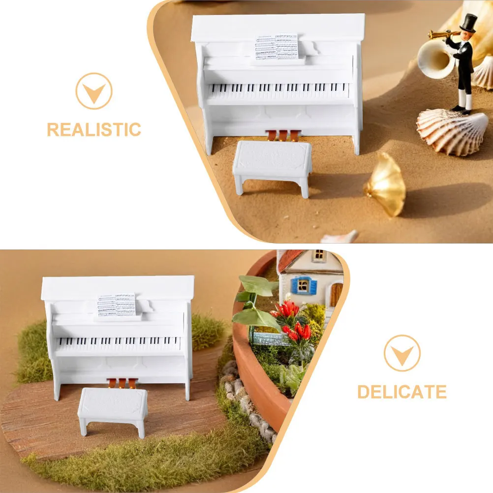 مجموعتان من مقعد البيانو المستقيم المصغر، تصميم واقعي، حجم محمول، مشهد كامل، متعدد الاستخدامات، دعامة تصوير صغيرة