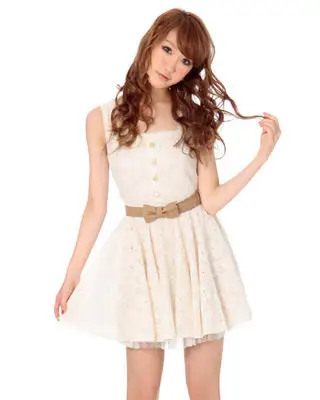 SALES Sweet Japan Liz Lisa Square Collar Princess Cotton Whole Lace Suspenders Dress