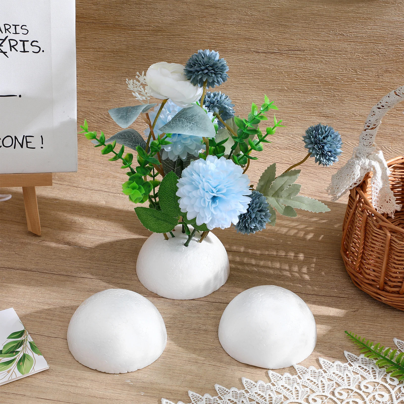 20 قطعة أصحاب باقة رغوة نصف الكرة لترتيب الزهور Craft بها بنفسك الحرفية حفل زفاف لوازم الأزهار رغوة الكرة المواد الحرفية #5