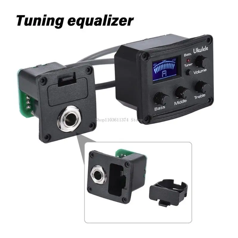 Guitar Preamp Pickup Digital Tuner Ukulele Pickup Preamplifier 3 Band Tuner