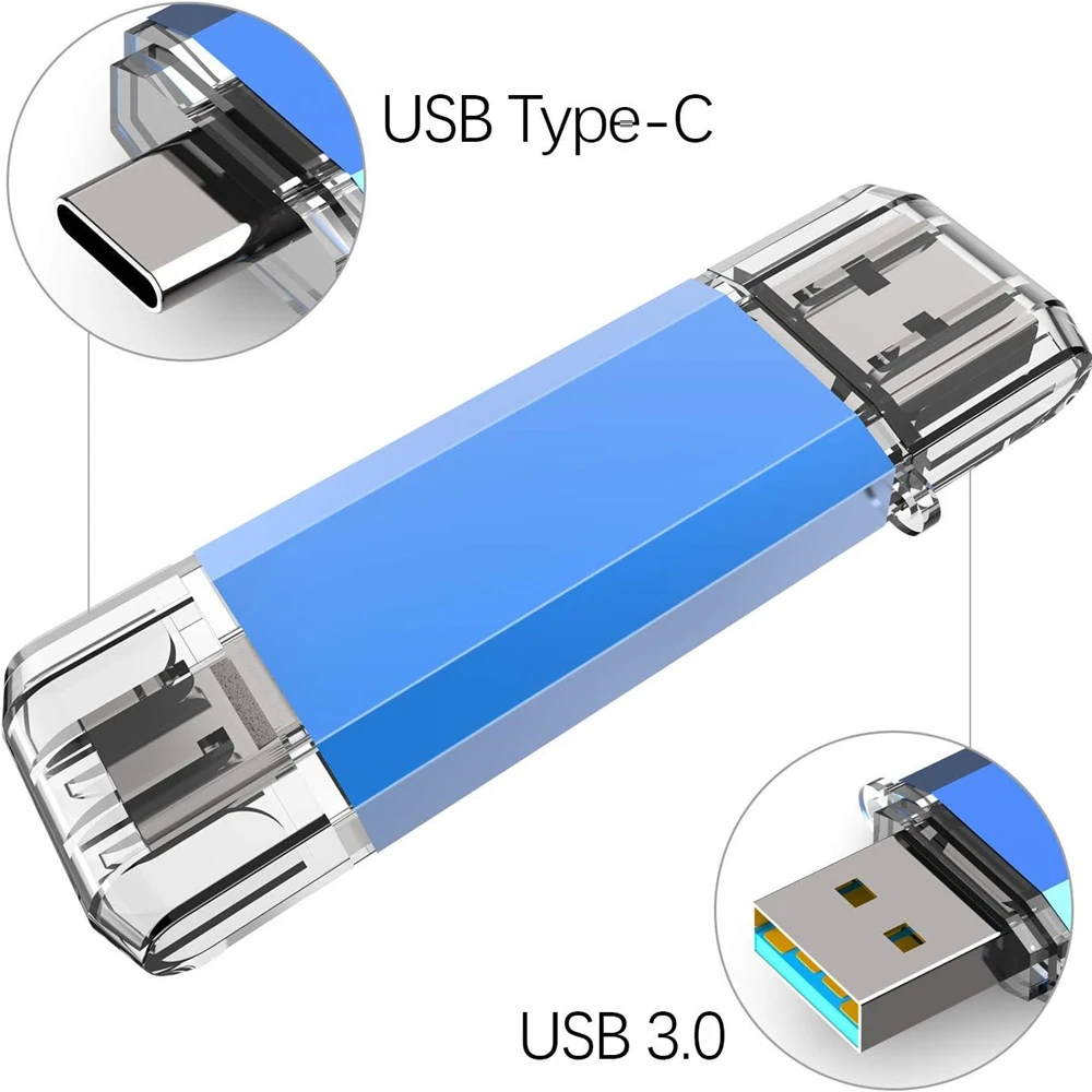 Pamięć USB OTG 512GB USB 3.0 Typ C do iPhone'a, iPada, 128GB 256GB Pendrive Android Laptop Szybki Zewnętrzny Dysk Pamięci — zdjęcie produktu 6