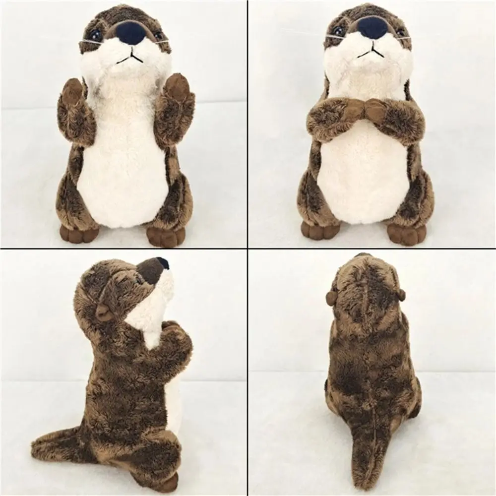 Cartoon Birthday Gifts Sea Otter Stuffed Standing Simulation Otter Stuffed Animal Real Life Otter Otter Plush Toy Otter Doll