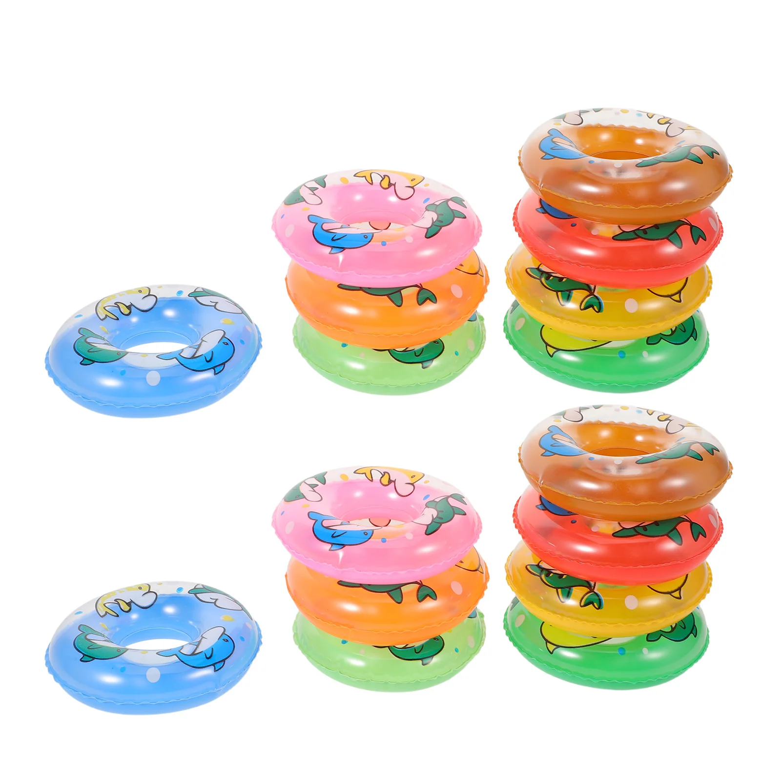 

48Pcs Mini Swimming Ring Dolphin Shape Lightweight Portable for Dollhouse Party Decoration Photography Props Summer Inflatable