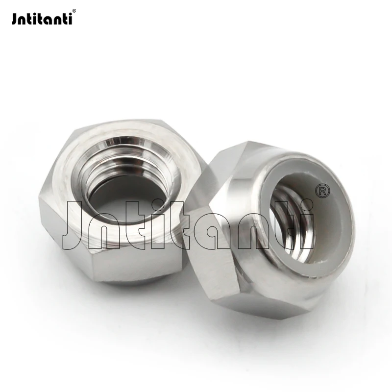 Jntitanti Gr5 Titanium hex  Nut Nylon lock nut M5 M6 M8 M10 M12  Nuts for Bicycle Motorcycle racing Car