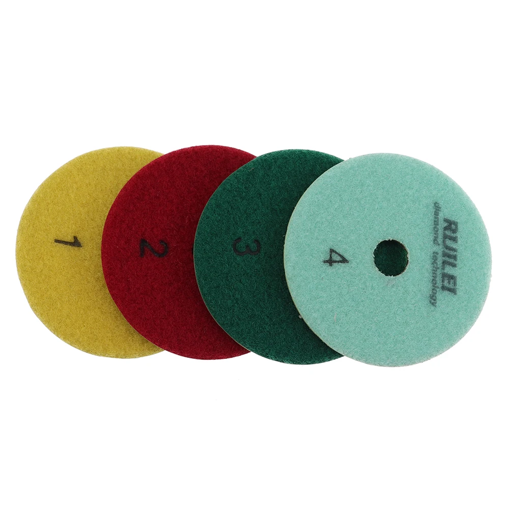 4Inch Super Diamond Polishing Pad 4 Steps Wet Polishing Pads For Granite Marble Stone Concrete 100mm Grinding Disc