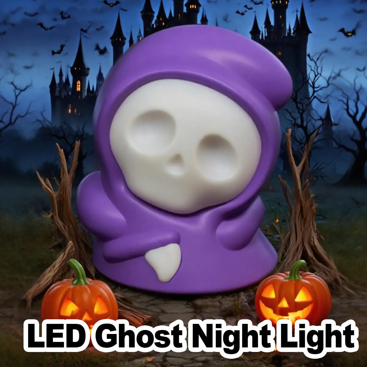 

Creative Led Night Light Halloween Ghost Lamp Kids Toys Portable Tabletop Cute Diy Rechargeable Ornaments Atmosphere Lights Gift