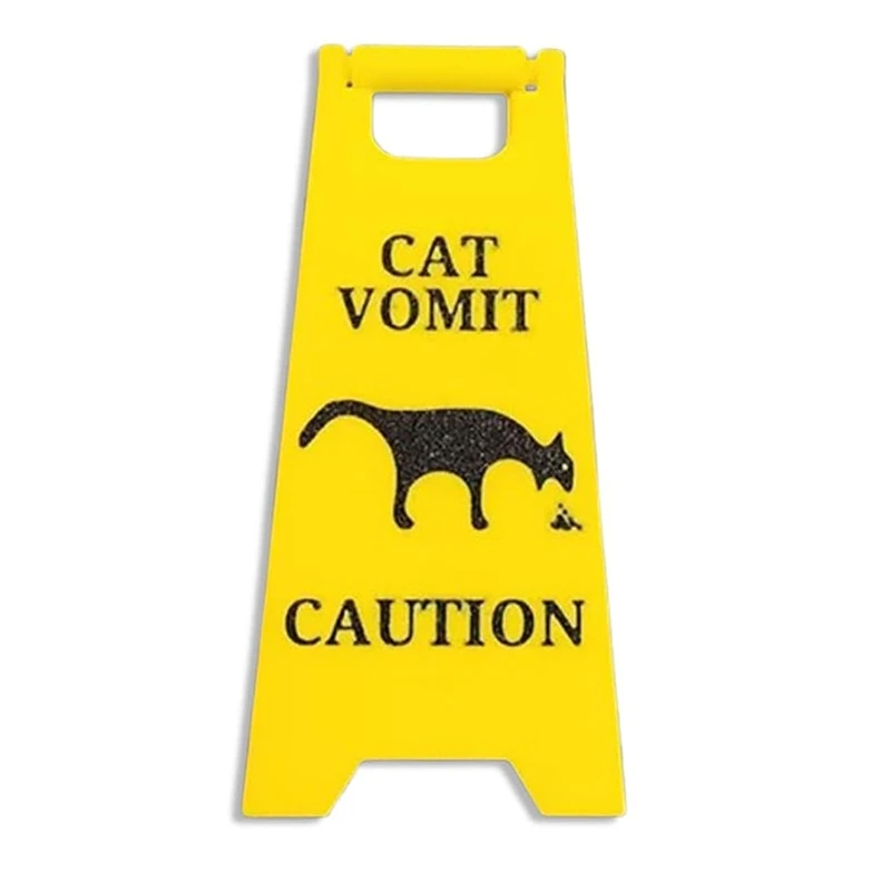 Cat Vomit Sign 4 Inch Vomit Wet Floor Sign Vomit Warning Sign Decoration Yard Sign