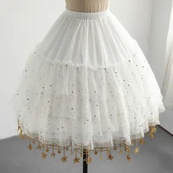 MAGOGO Women Star Lolita Skirt Gorgeous Fishbone Petticoat Daily Adjustable Violent Carmen Cosplay Tutu Tulle Skirt Underskirt