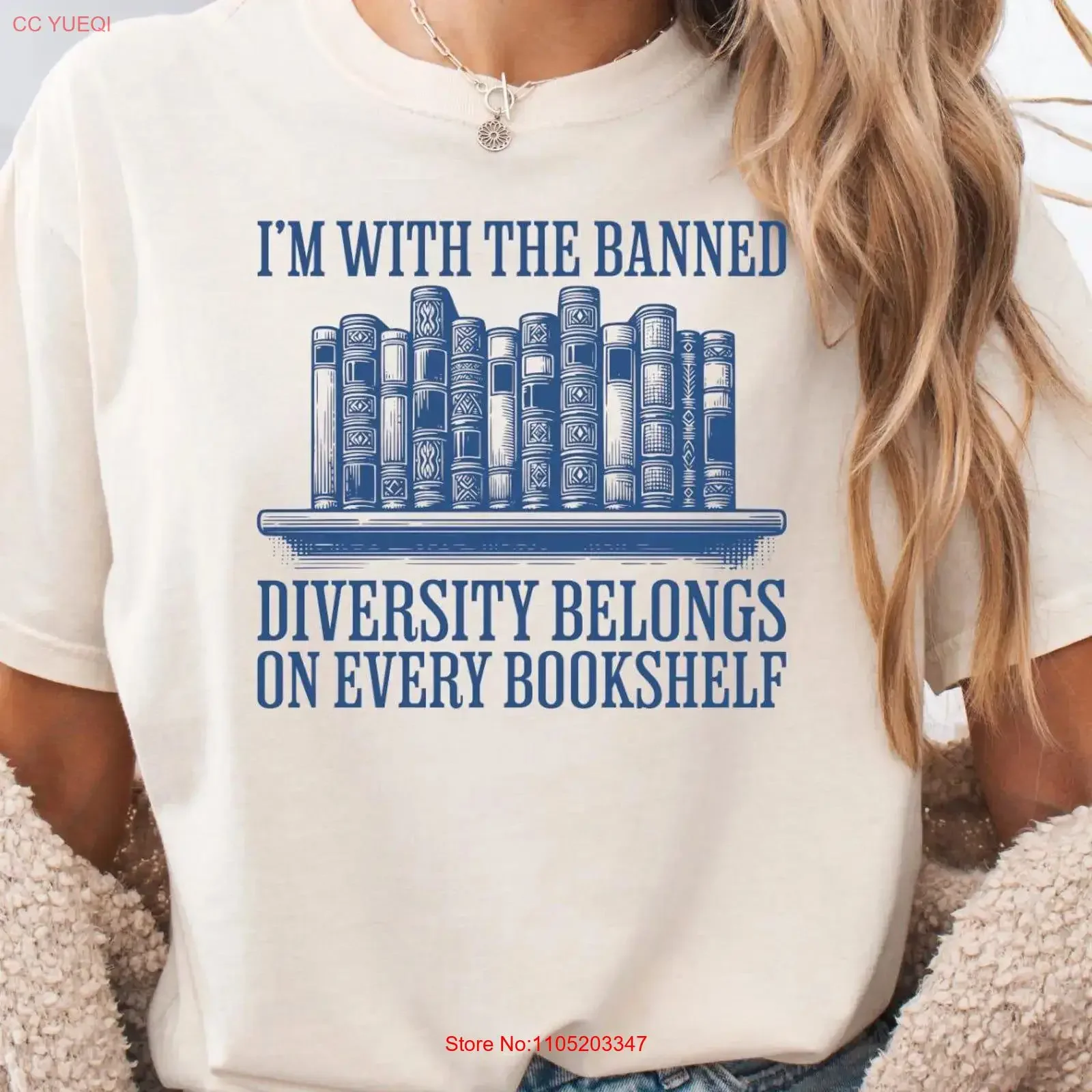 Banned Books T Shirt I'm With The Diversity Belongs On Every Bookshelf Anti Facism Social Justice Human Rights vintage Washed
