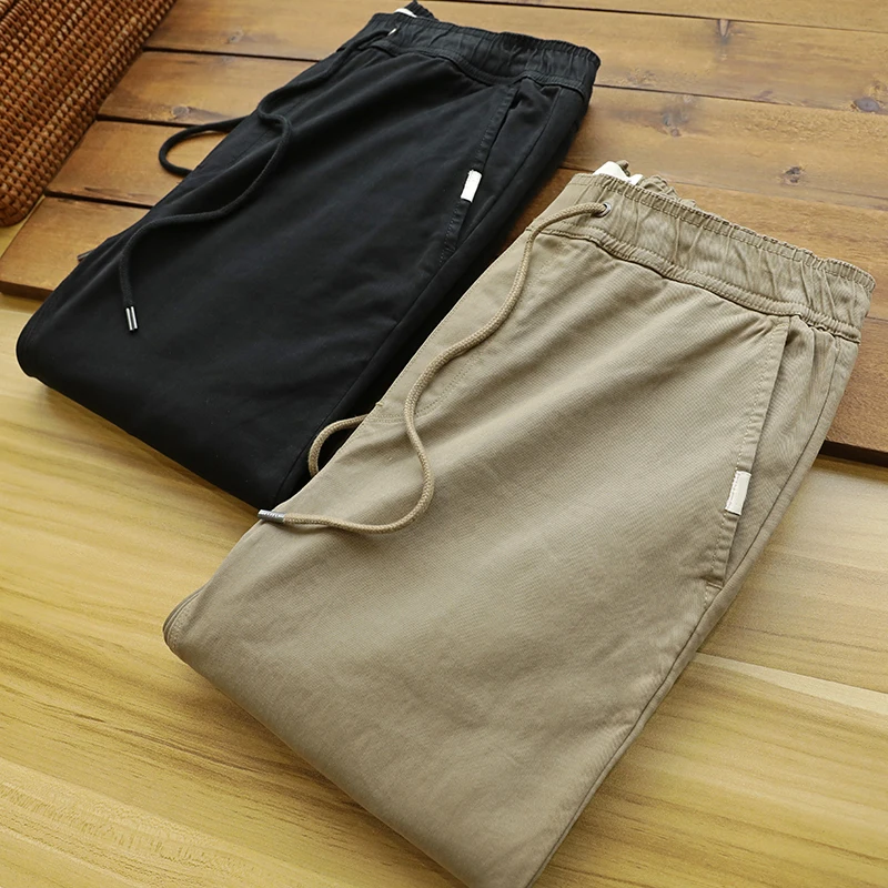 

Мужские повседневные брюки-джоггеры зауженного кроя с эластичным поясом, дышащие, быстросохнущие, для активного отдыха и бега, длинные брюки для досуга