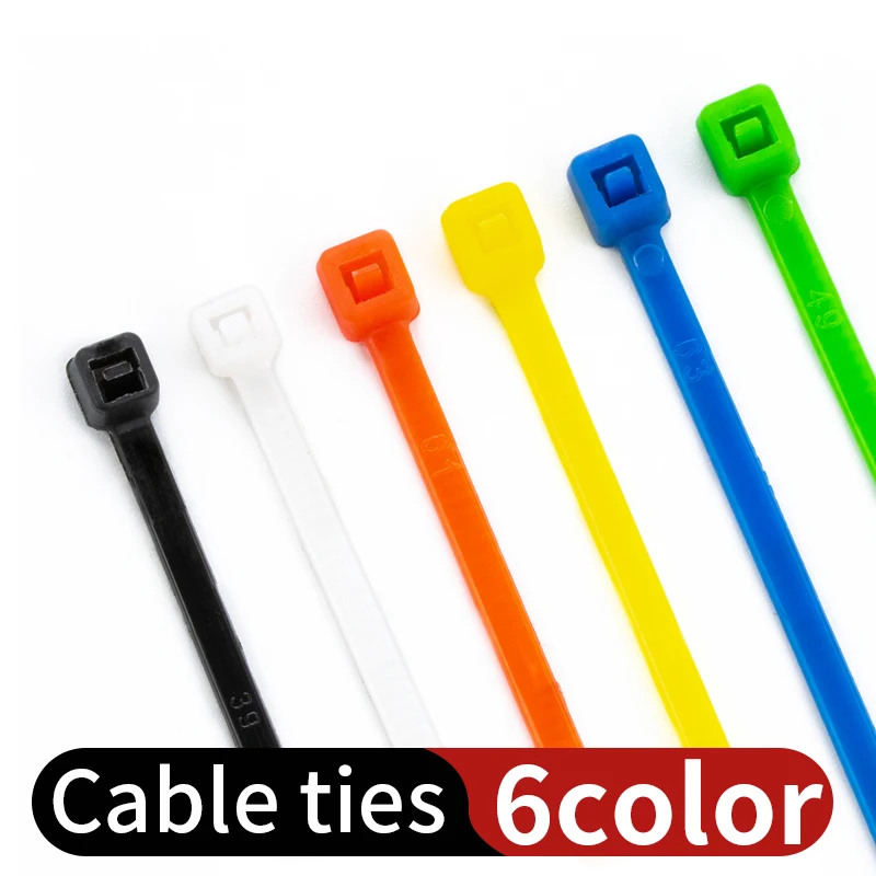 Nylon Self-Locking Cable Zip Ties 3*100 3×150 4×200 4×250 Wiring and charger organizer Non-slip fixed Durable cable ties 100pcs