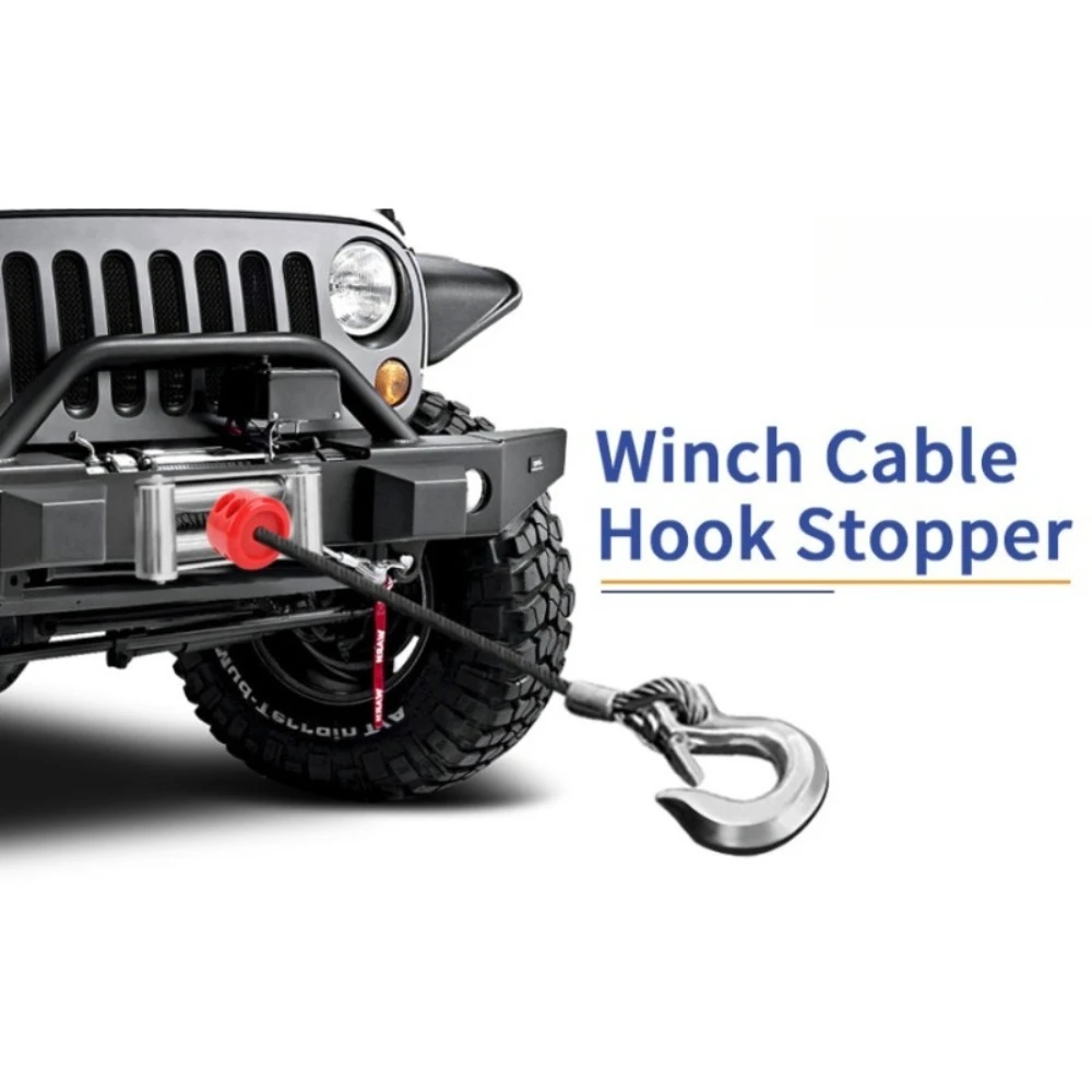 Novo Protetor de Cabo de Borracha para Gancho de Guincho de Veículos Off-road - Acessório de Modificação Automotiva (1 unidade)