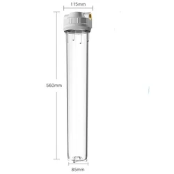 Filtro frontale trasparente di alta qualità per uso alimentare 20 pollici 1/2 3/4 filtro alloggiamento filtro acqua cartuccia filtro trasparente per acqua corrente