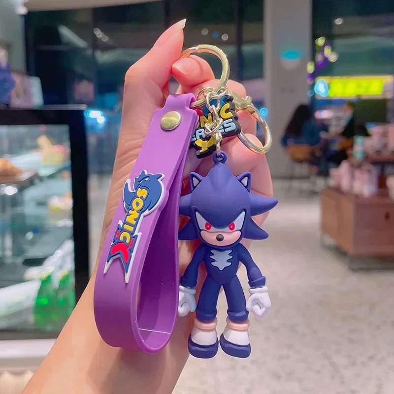 أنيمي الأسرع من الصوت عروسة كارتون اللعب المفاتيح سونيك الظل المفاصل أكياس PVC Keyrings اكسسوارات لعب الأطفال هدية الأطفال