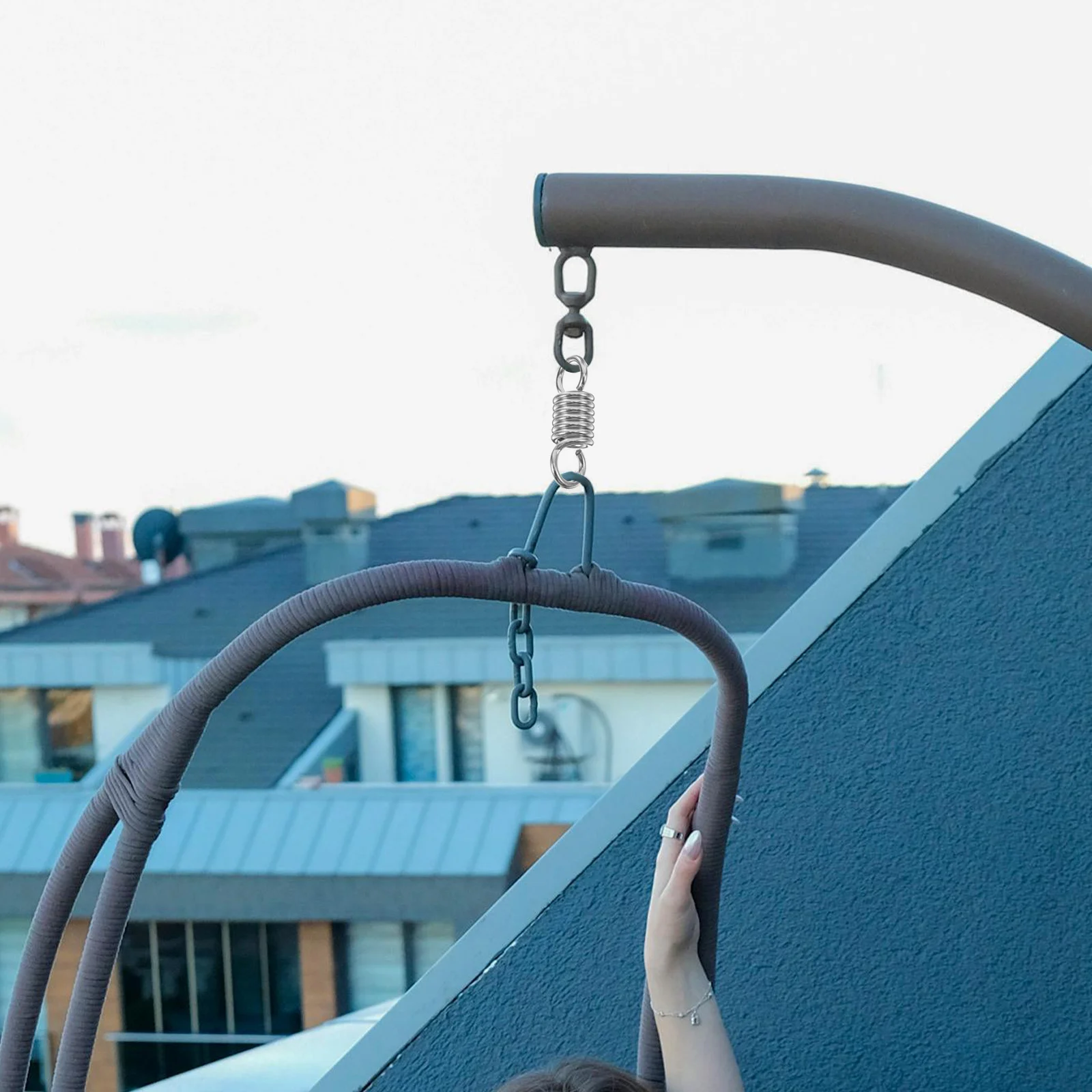 

2pcs Hammock Fixing Spring Heavy Duty Metal Compression Spring For Swing Chair Patio Hanging Egg Outdoor Replacement