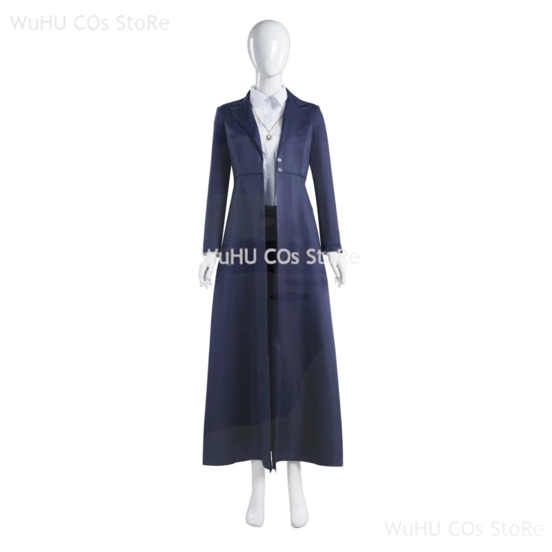 Agatha Harkness Witch Agatha TV All Along Cosplay Costume Prop Women Necklace Blue Trench Coat Holloween Party Roleplay Uniform view 6