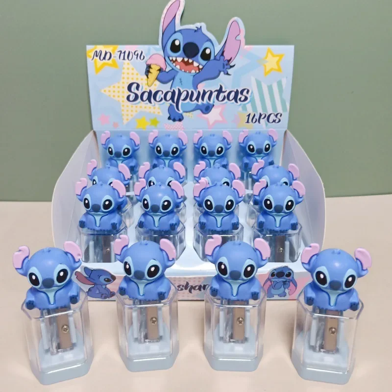 Cute Disney Stitch 3D Pencil Sharpener Student Stationery Prizes Cartoon Mini Portable Pencil Tool Kids Pen Sharpener