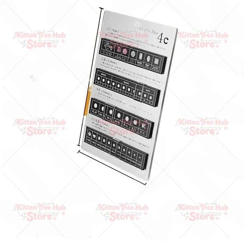 Jewelry Diamond 4C Brand Display Card Acrylic 4C Board Bare Diamond Appraisal Cut Mark Grading Sales Explanation Props