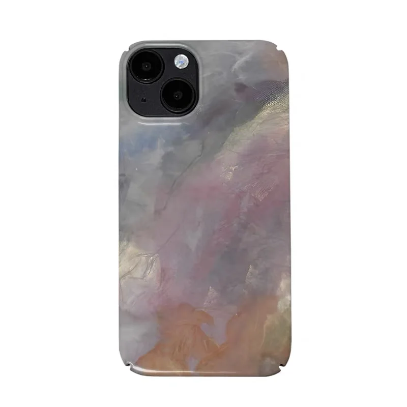 

Orange Grey and Pink Dyeing Art Phone Case for IPHONE 17 Air 16E 15 PROMAX 14Plus 13 12 MINI 11PRO 16Plus XR Acrylic Phone Cover