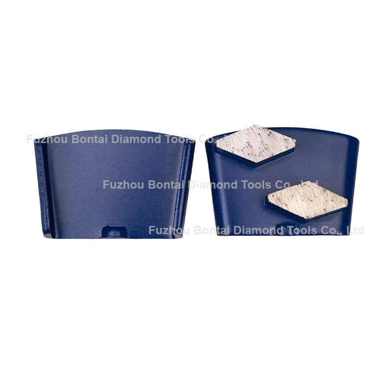 Customizable Diamond Grinding Shoe EZ Change Double Rhombus Metal Segments for Concrete Floor