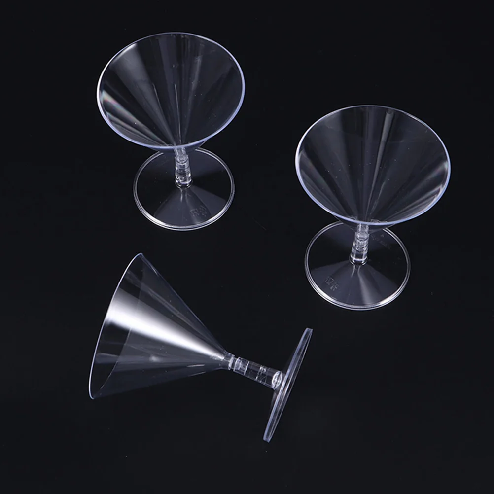 

8 Pcs Disposable Wineglass Clear Beverage Cups Cocktail Glasses Martini Goblets Beverages For Party Plastic