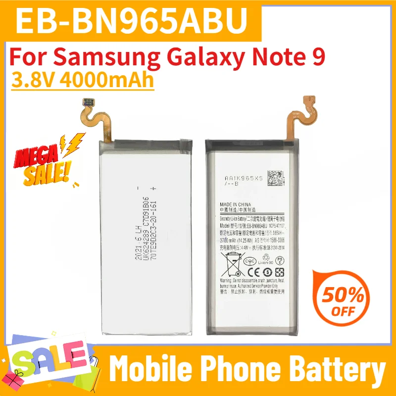 EB-BN965ABU High Quality Battery 3.8V 4000mAh For Samsung Galaxy Note 9 Mobile Phone Replacement Battery