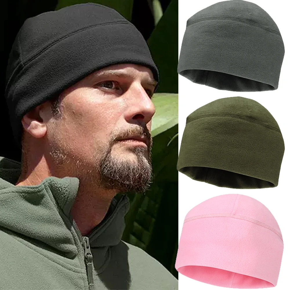 1pcs Windproof Polar Fleece Warm Beanie Hat Cap Male Lady Autumn Winter Soft Comfortable Ski Cycling Cap Hat For Women Men
