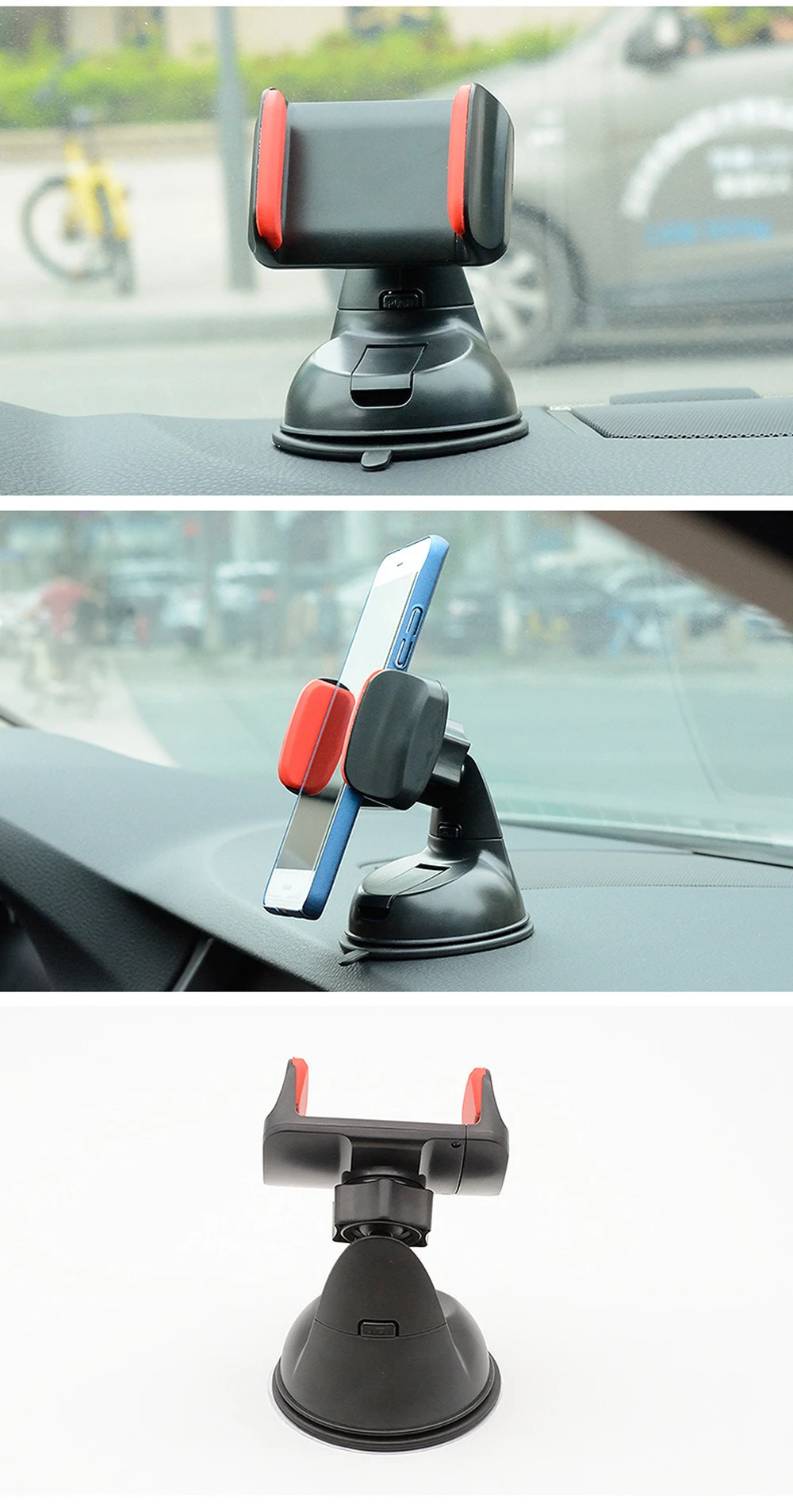 Auto-Saugnapf-Handyhalterung 360° ° Universelle Drehbare Armaturenbrett- und Windschutzscheiben-Handyhalterung für iPhone Samsung Android Smartphone GPS – Detail 9