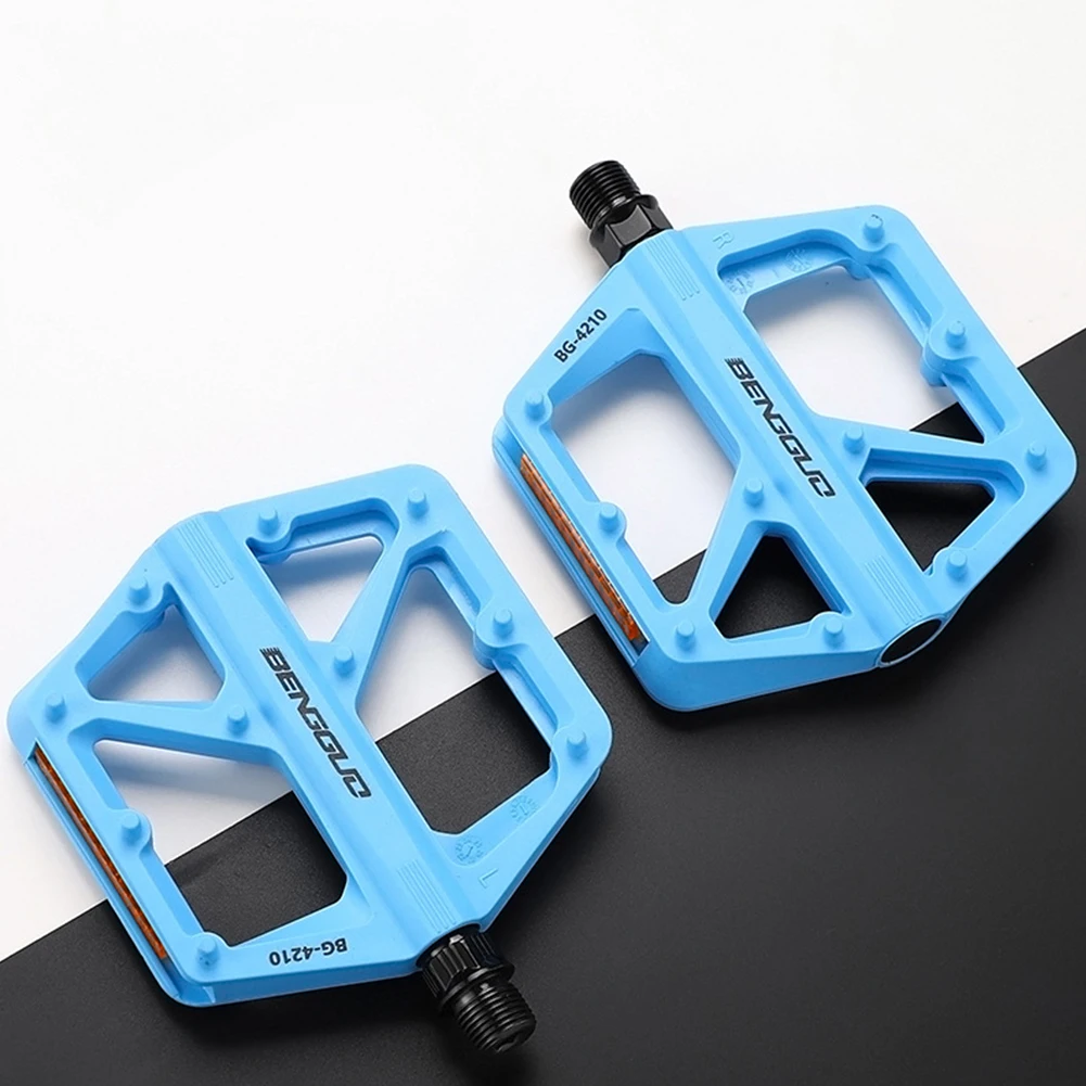 Ultraleichte Fahrradpedale mit doppeltem DU-Lager und Reflektor, flache Pedale für Mountainbikes, Fahrradplattformpedale, Fahrradzubehör