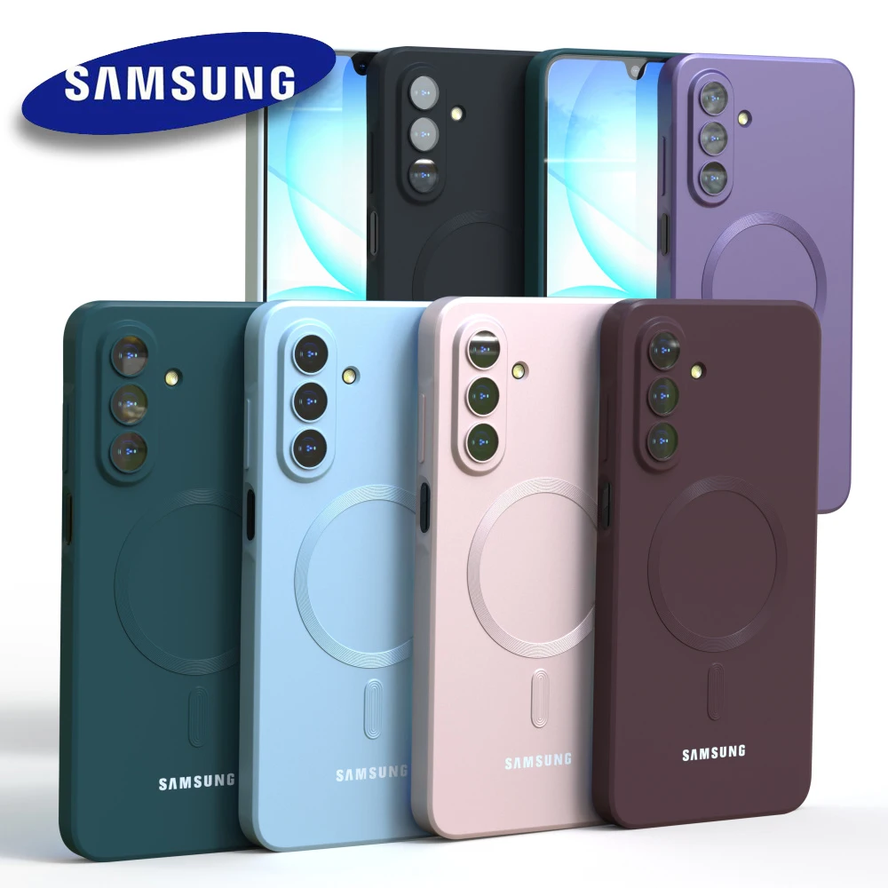 For Samsung Galaxy A17 Magsafe Case A16 A15 S26 S25 S24 S23 S21 FE S22 Plus A56 A55 A54 Soft Silicone Magnetic Phone Back Cover