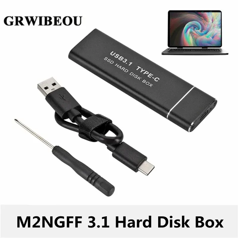 

USB 3.1 to M.2 NGFF SSD Mobile Hard Disk Box Type C Adapter Card External Enclosure Case for m2 SATA SSD 2230/2242/2260/2280