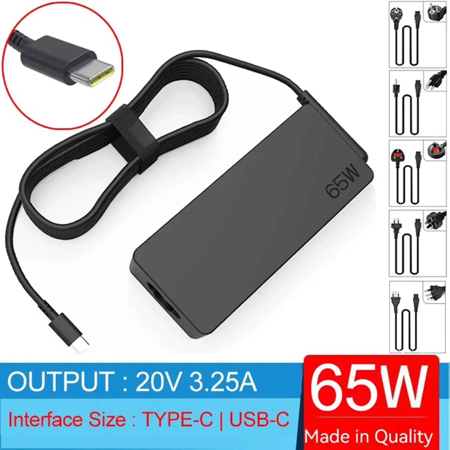 65W 20V 3.25A TYPE-C Laptop Ac Adapter Charger For   11e 4th 5th 6th Gen,13 2nd Generation