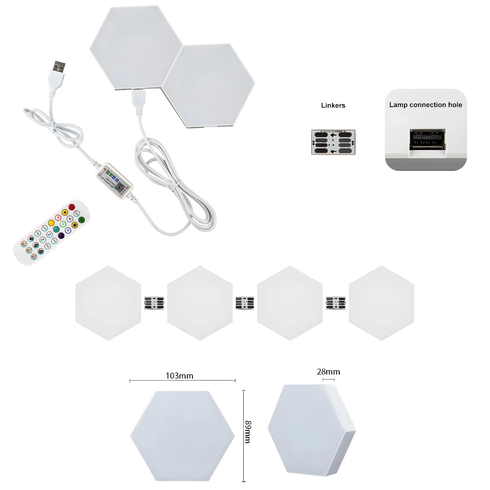 12 LED modulare luce intelligente RGB Hexagon Light APP controllo Bluetooth lampada da parete modulare per accessori per la decorazione della sala da gioco