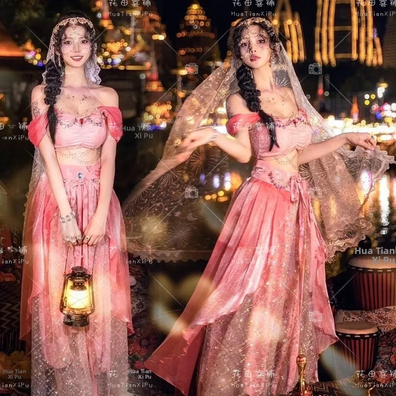 

Desert Princess Jasmine Ancient Style Photography Costume Ethnic Flavor Flying Heaven Dunhuang Desert Clothing Travel Shoot