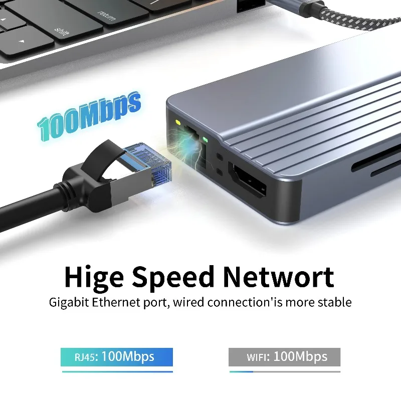 Multi-functional Hub 10 in 1 PD 100W Charging SD TF HDTV 4k30hz USB 3.0 HDTV Type-C Docking Station for Laptop/Mac
