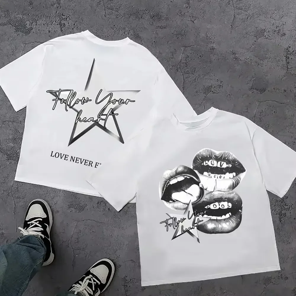 Winking Kitten  Retro Cat Graphic Tee Cotton Mens Womens T-Shirt Y2K Streetwear