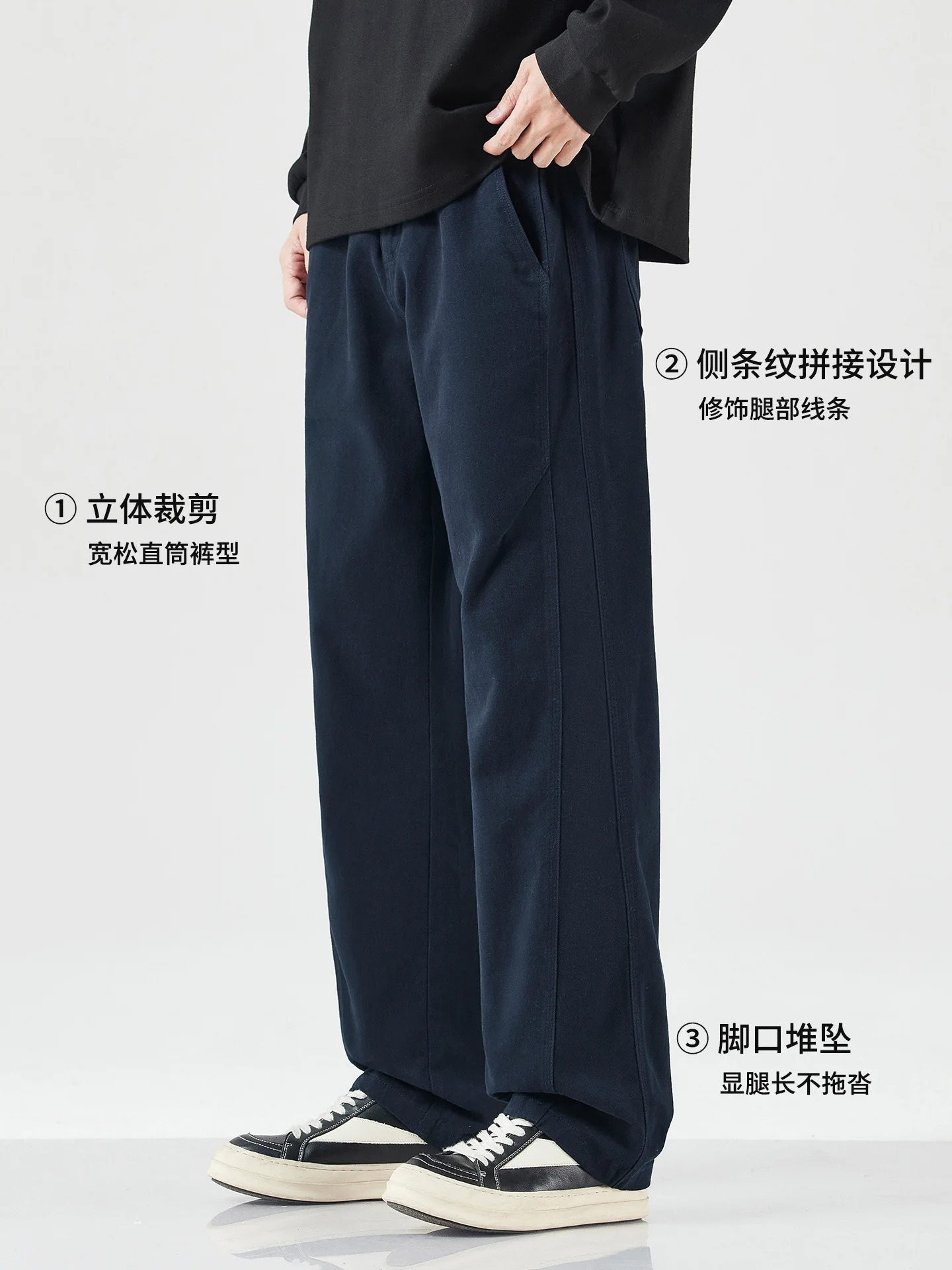 DUKEEN Heavyweight 100% Cotton Straight-Leg Pants for Men Loose Fit Cargo Trousers Vintage Workwear Fall Winter Casual Pants