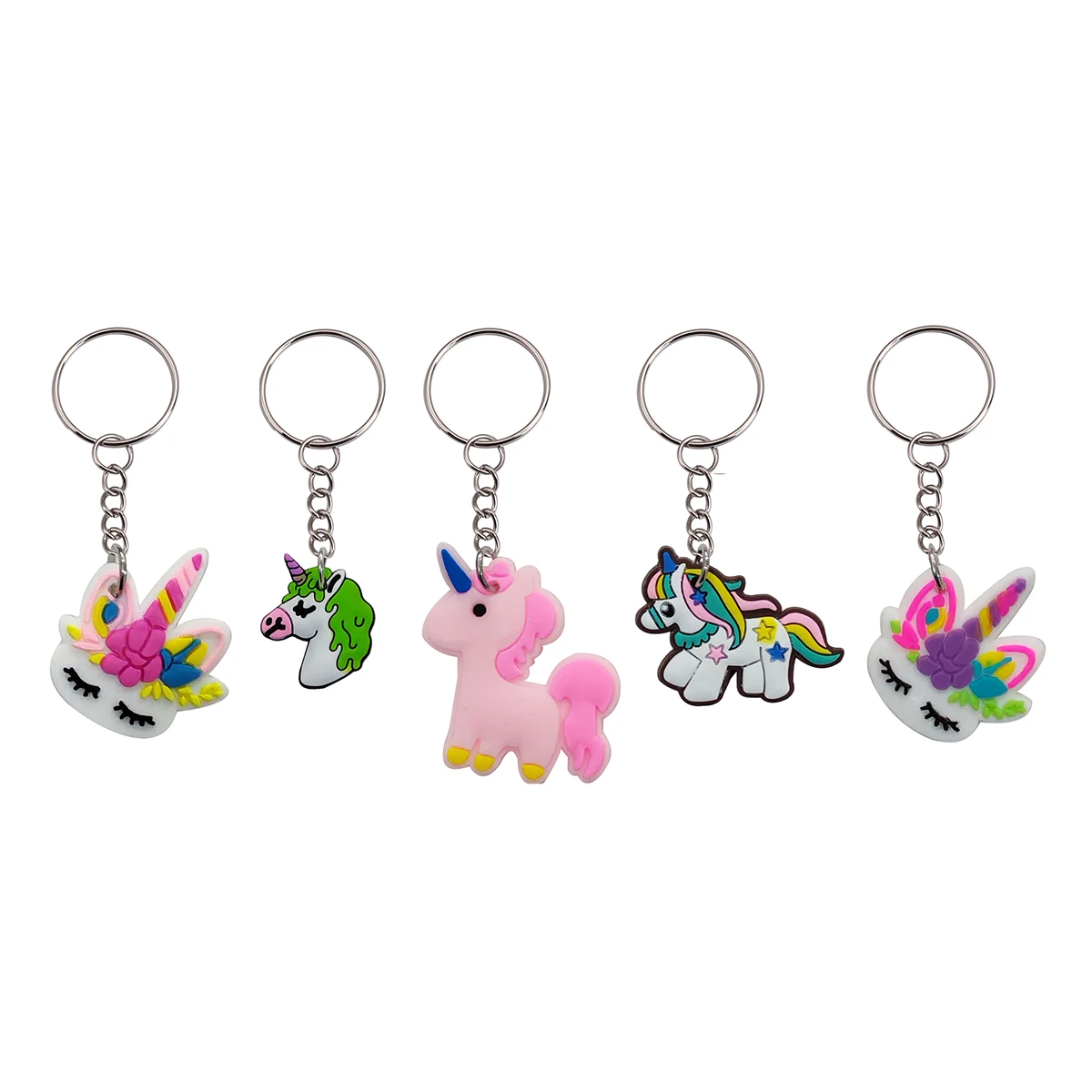 18 Stück niedliche Pferde-Einhorn-Schlüsselanhänger, Cartoon-Tier-Schlüsselringe, modische Dekoration, Accessoires für Geldbörsen und Taschen, ideales Geschenk für Feiertage und Partys – Detail 6