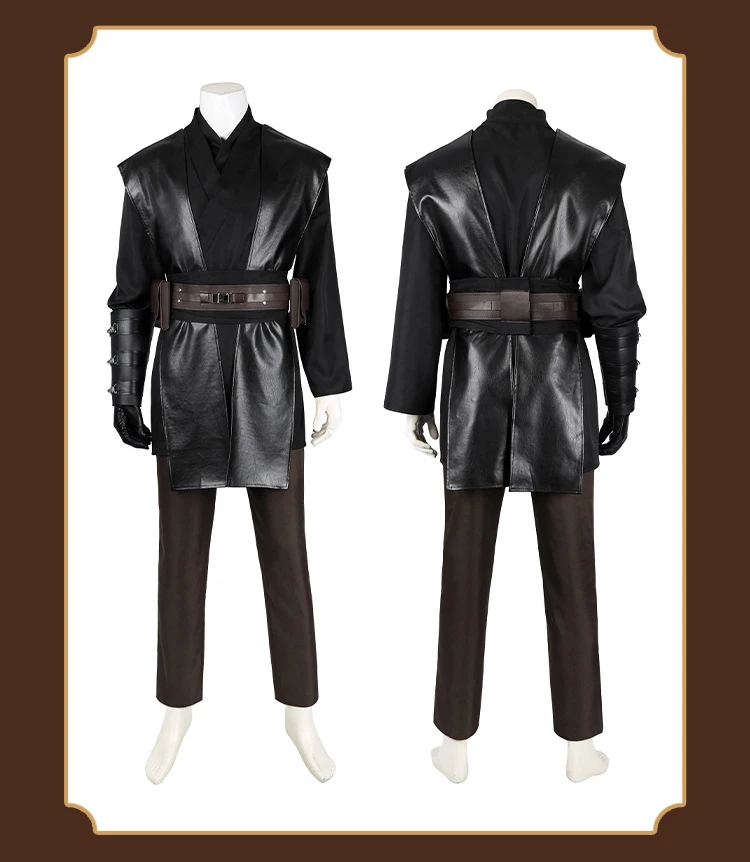 أزياء أنكين سكاي ووكر التأثيرية للرجال جيدي نايت فانتازيا عباءة حزام مجموعة كاملة بدلة حفلات الهالوين