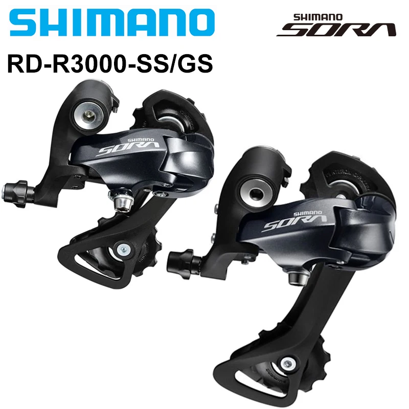 SHIMANO SORA R3000 9 Speed Rear Derailleur RD-R3000-GS Medium Cage RD-R3000-SS Short Cage for Road Bicycle Original Bike Parts