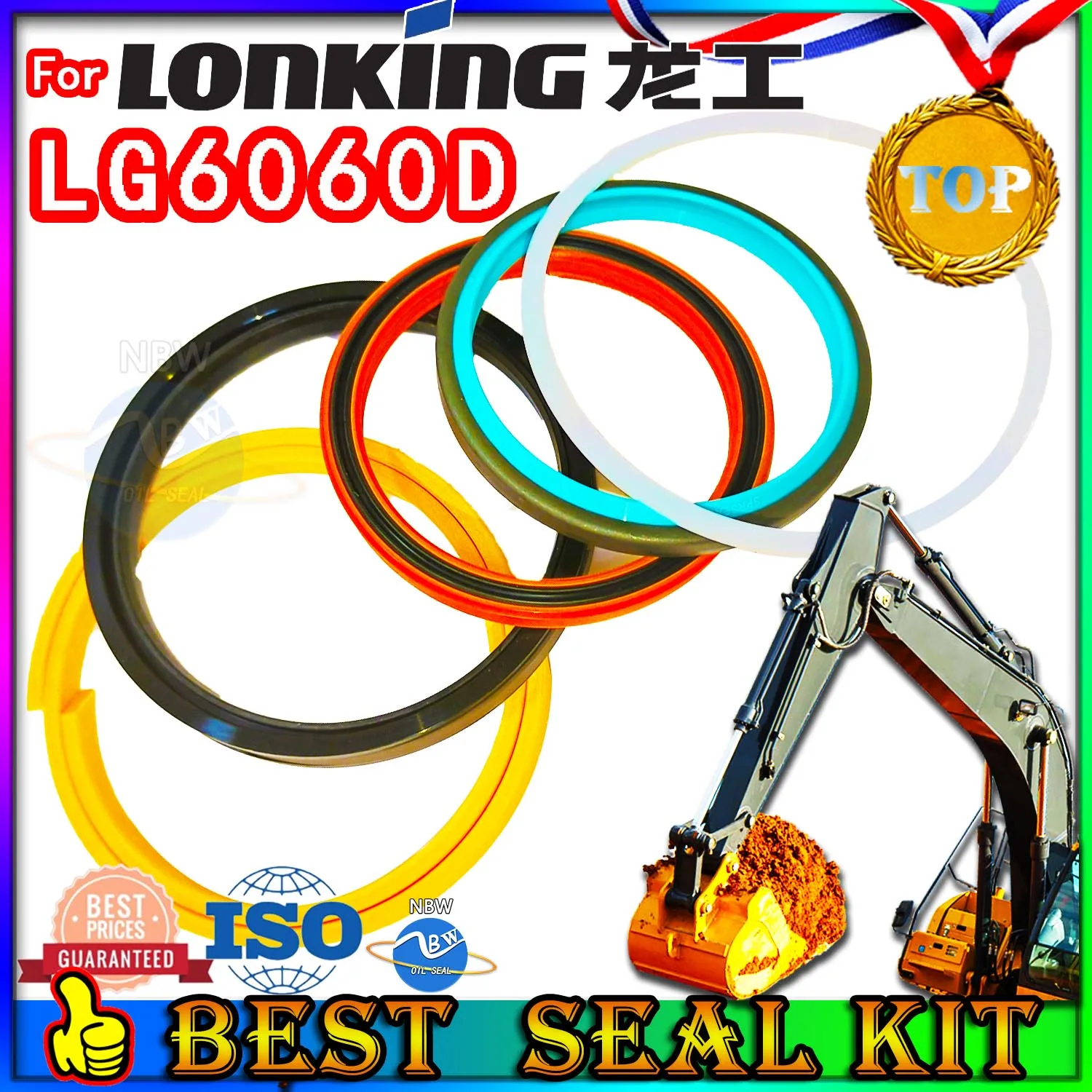 For Lonking LG6060D Oil Seal Repair Kit Boom Arm Bucket Excavator Hydraulic Cylinder Pilot Regulator Injector Foot PPC Loader