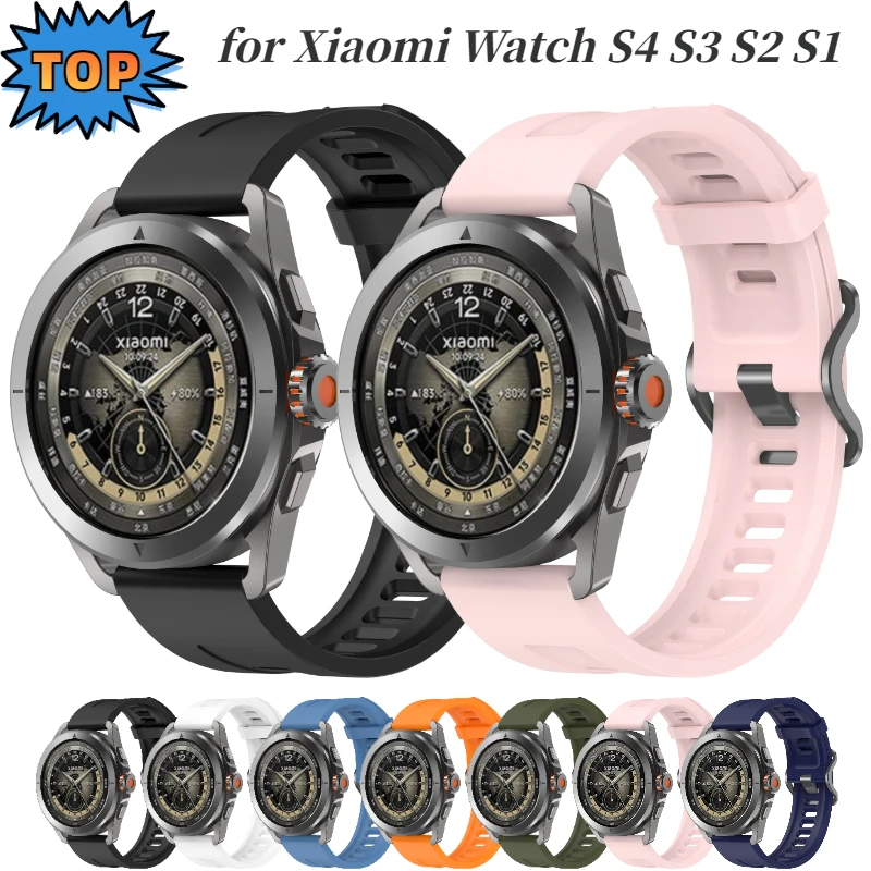 22 مللي متر سيليكون حزام ل Xiaomi ساعة S4 S3 S2 S1 الرياضة اللون الأصلي حزام الساعات سوار إكسسوارات ل Mi ساعة 2 برو حزام